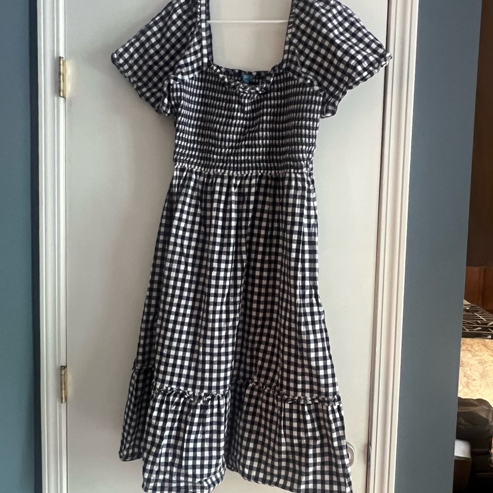 Navy and White Gingham women’s Dress